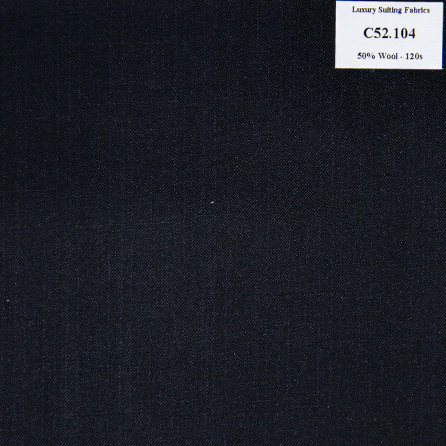 C52.104 Kevinlli V3 - Vải Suit 50% Wool - Đen Trơn